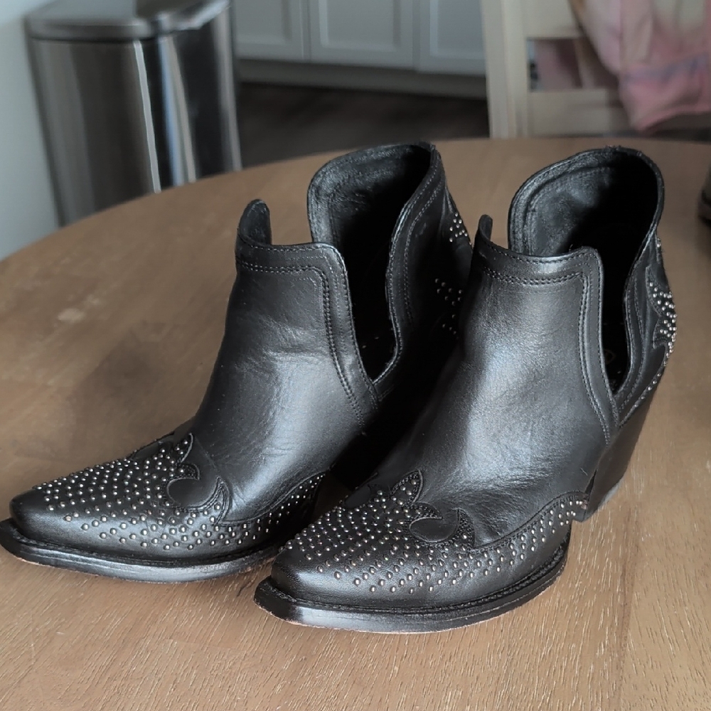 Studded Black Ankle Boots